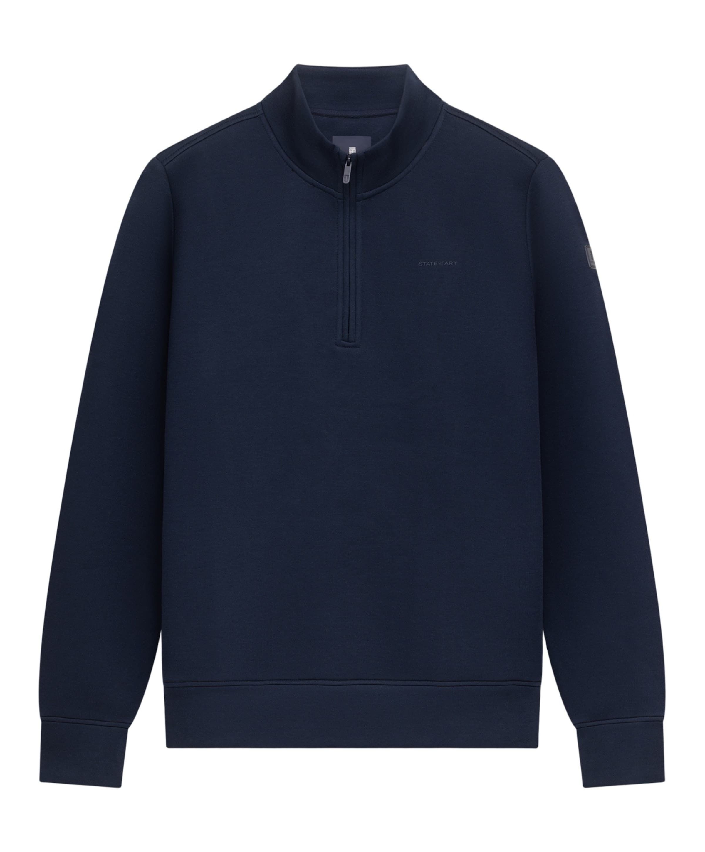 Heren trui met rits blauw