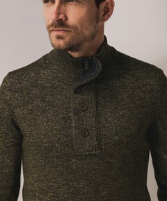 Heren trui met rits bruin