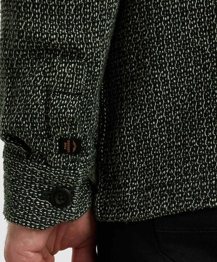 Heren overhemd lange mouw groen