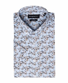 Heren overhemd korte mouw blauw