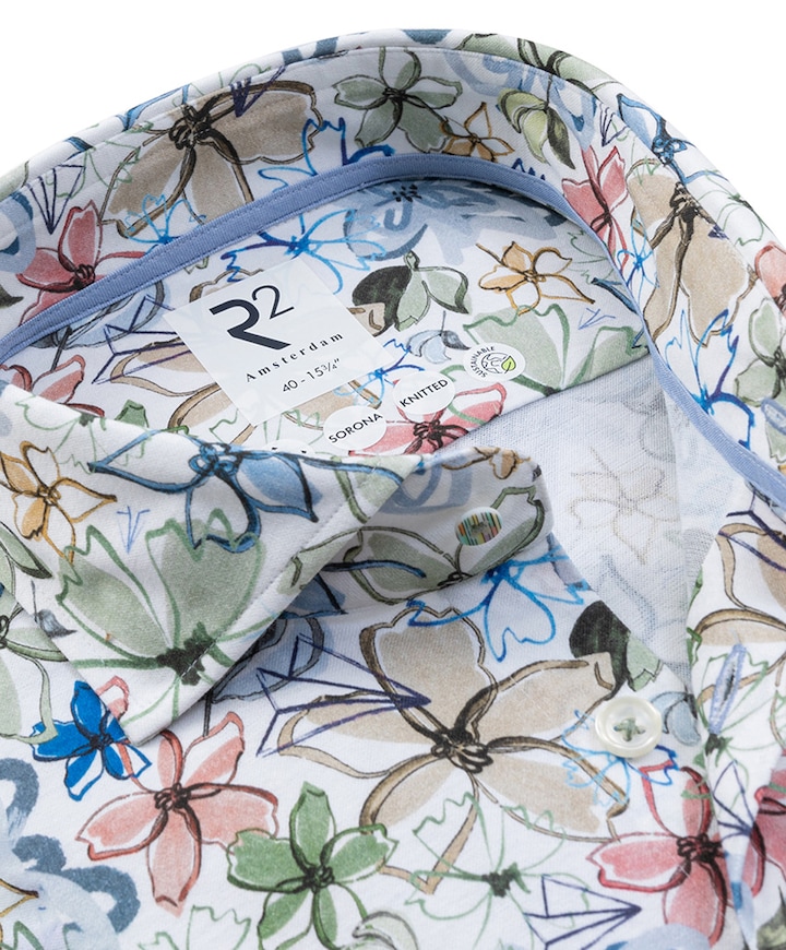 Heren overhemd lange mouw multicolor