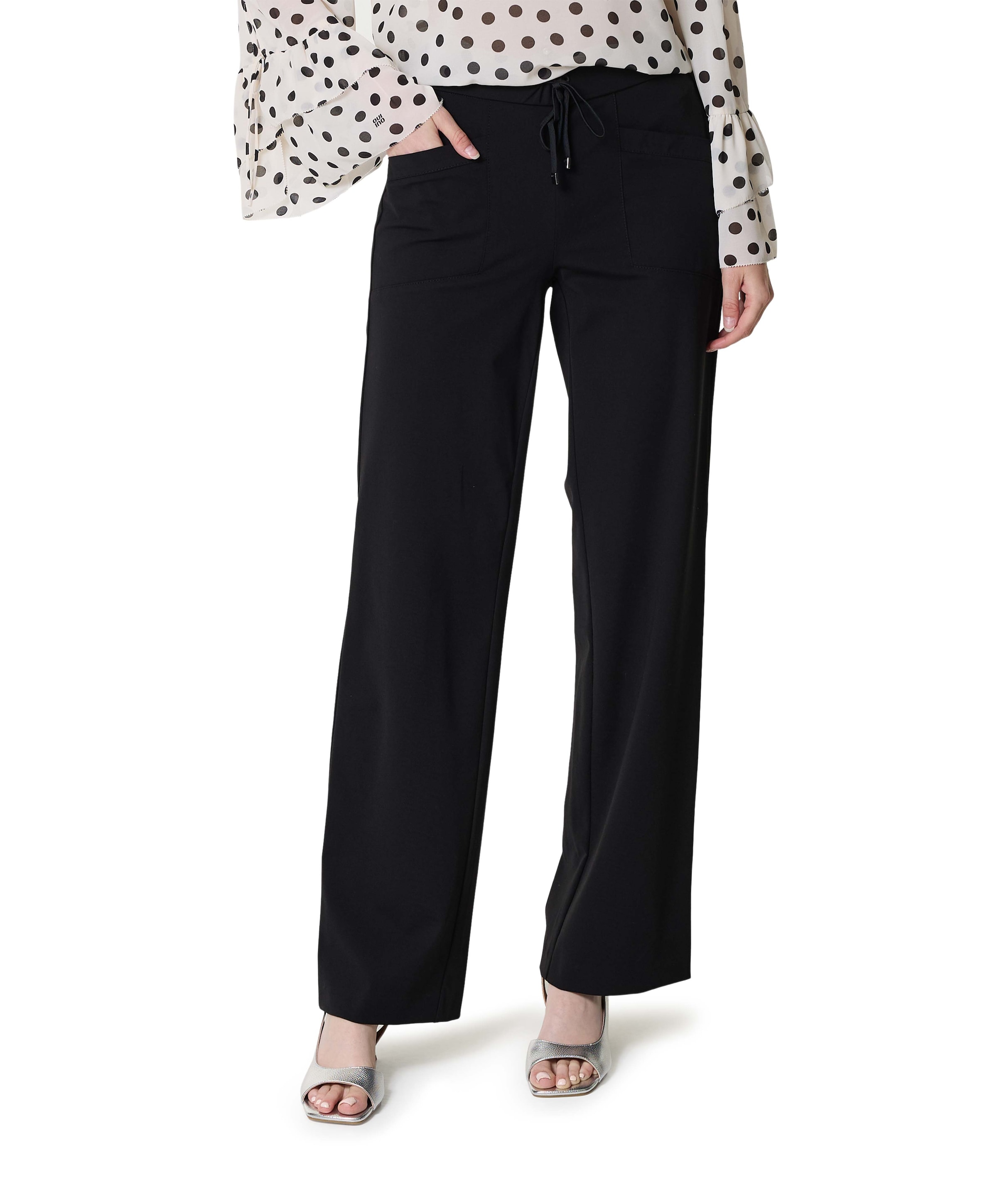 Sue Wide dames broek zwart