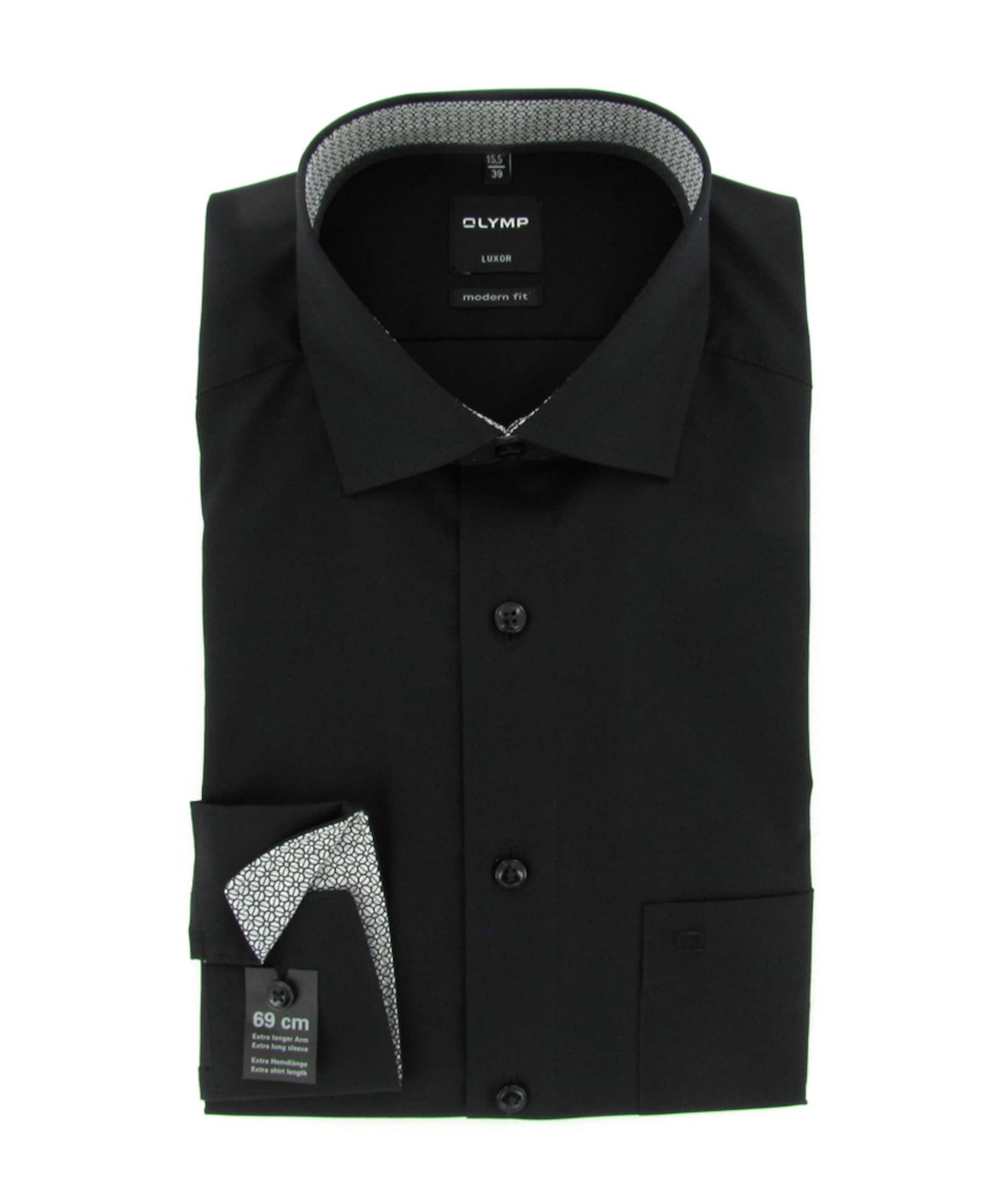 Heren overhemd lange mouw zwart