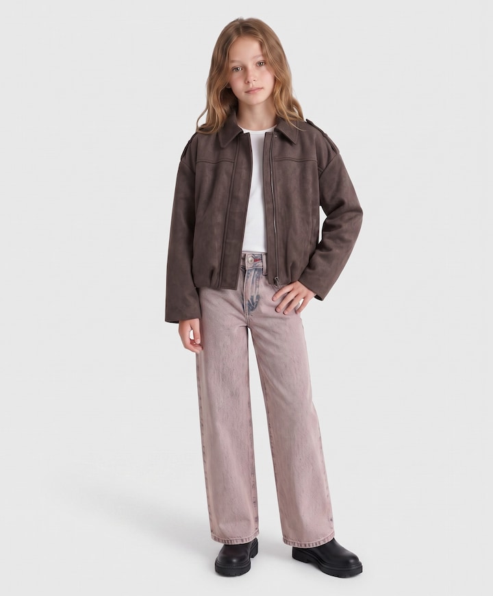 Meisjes jas bruin