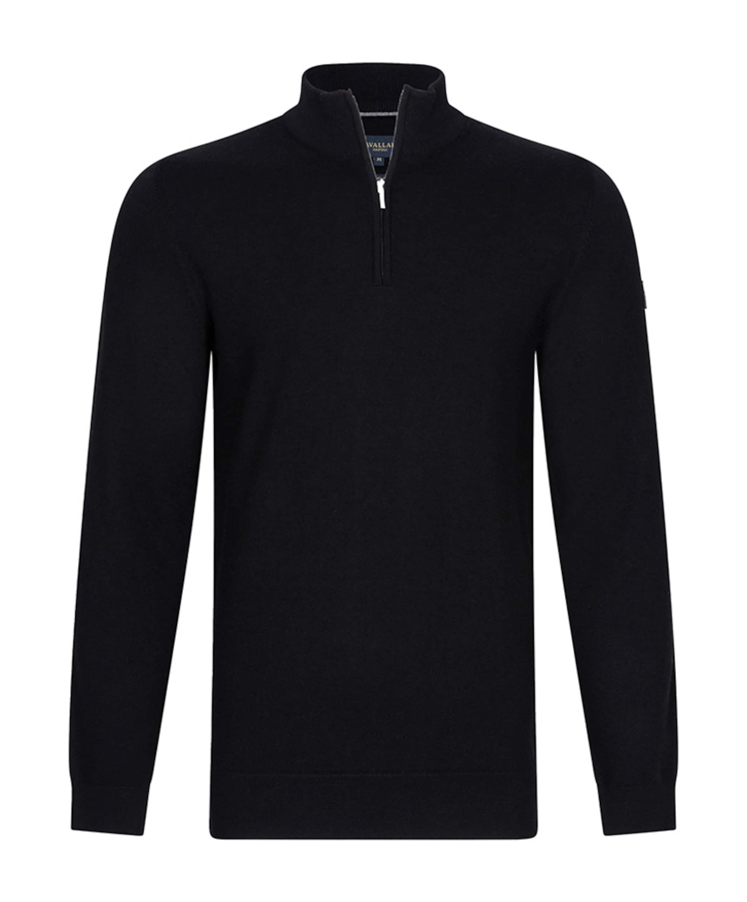 Heren trui met rits zwart