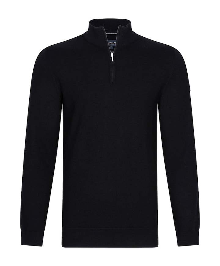 Heren trui met rits zwart