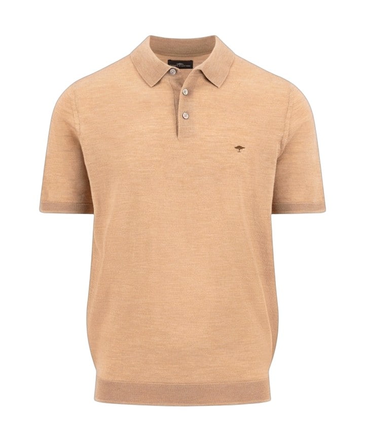 Heren polo beige