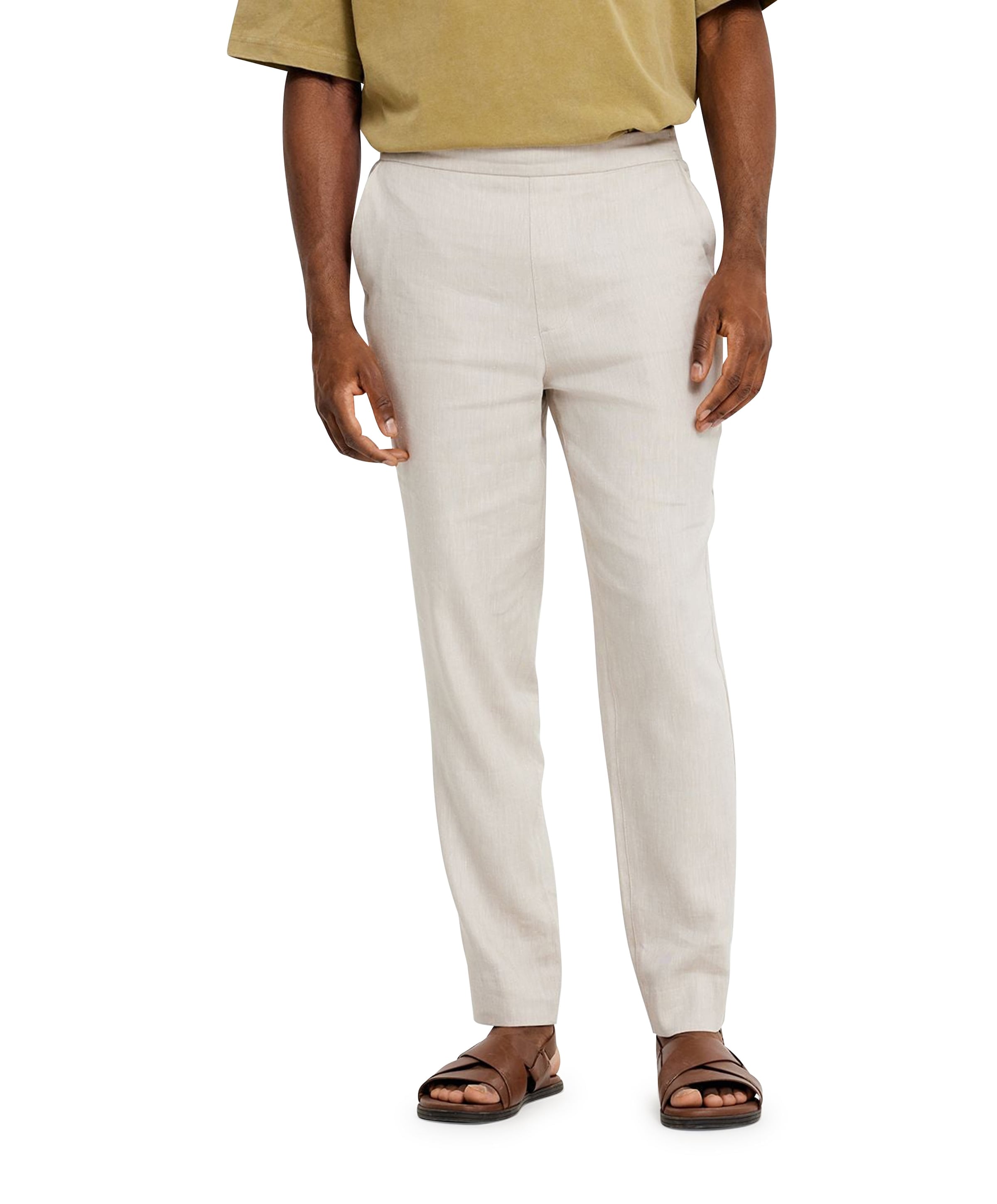 THEO 769 SAND LINEN heren broek beige