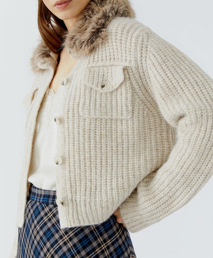 Dames vest beige
