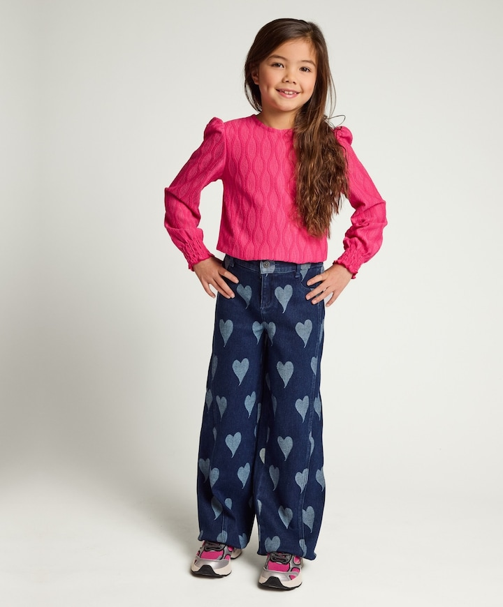 Little denim heart meisjes jeans blauw
