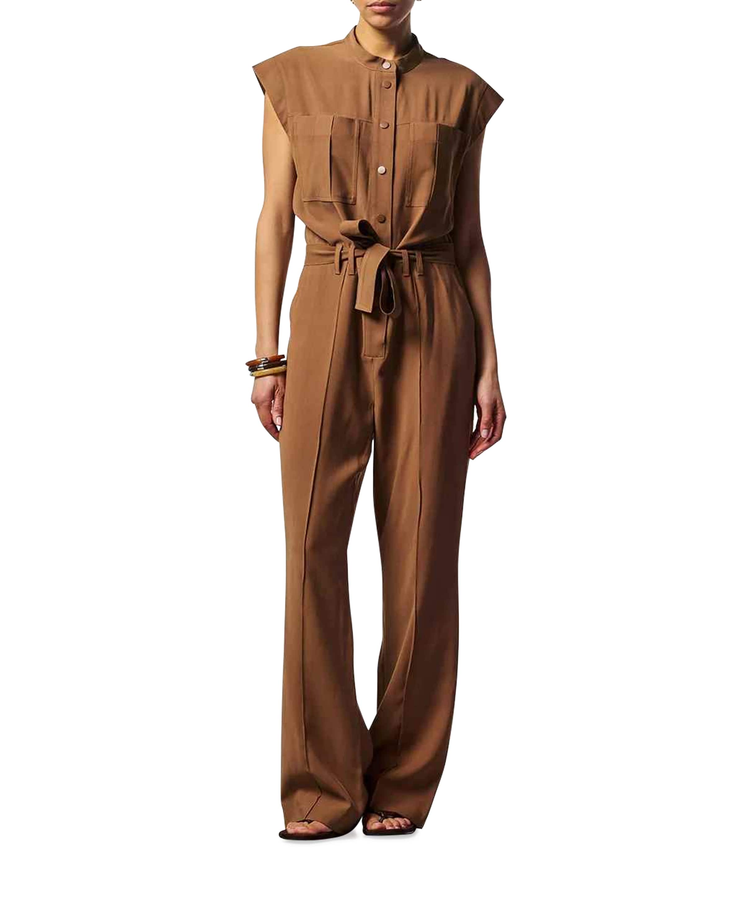 LISANA TENCEL TEN 545 dames jumpsuit bruin
