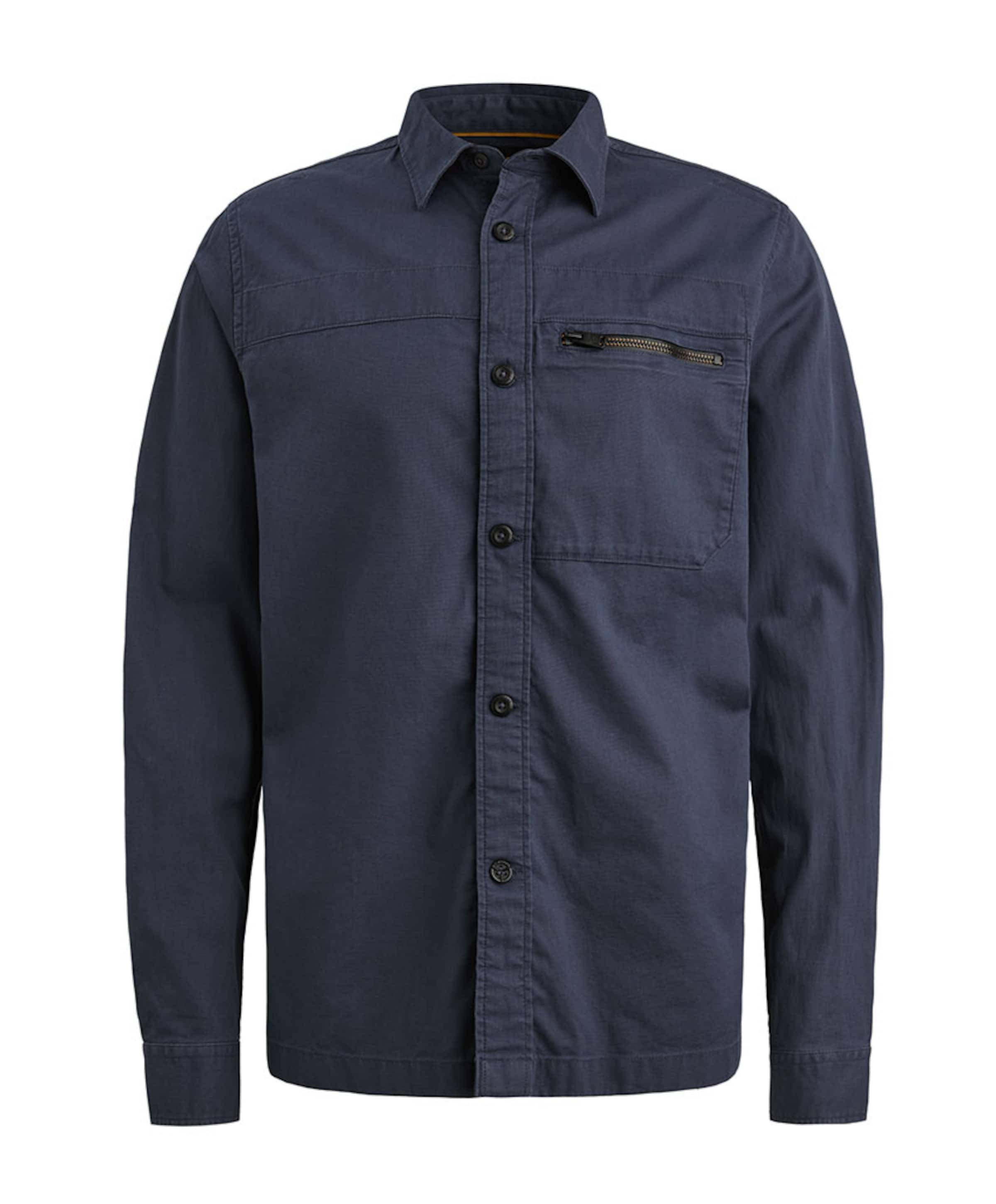 Heren overhemd lange mouw blauw