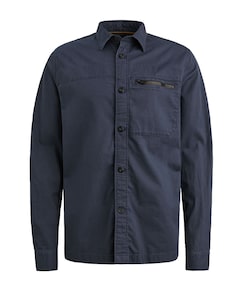 Heren overhemd lange mouw blauw