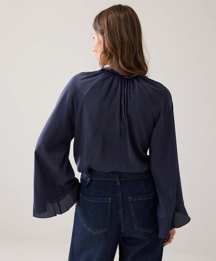 Dames blouse blauw