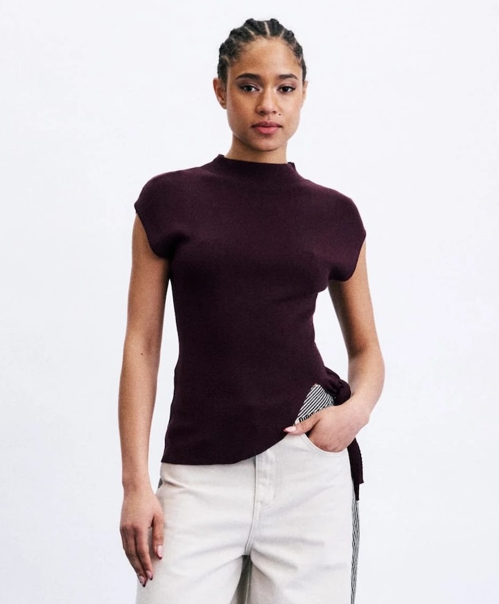 Dames top bordeaux