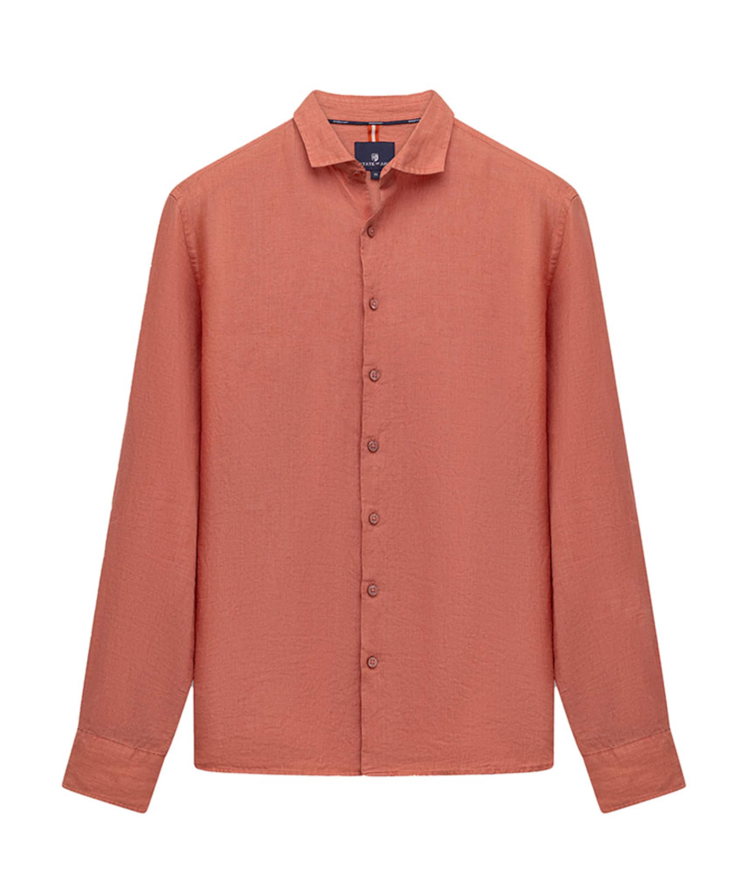 Heren overhemd lange mouw roze