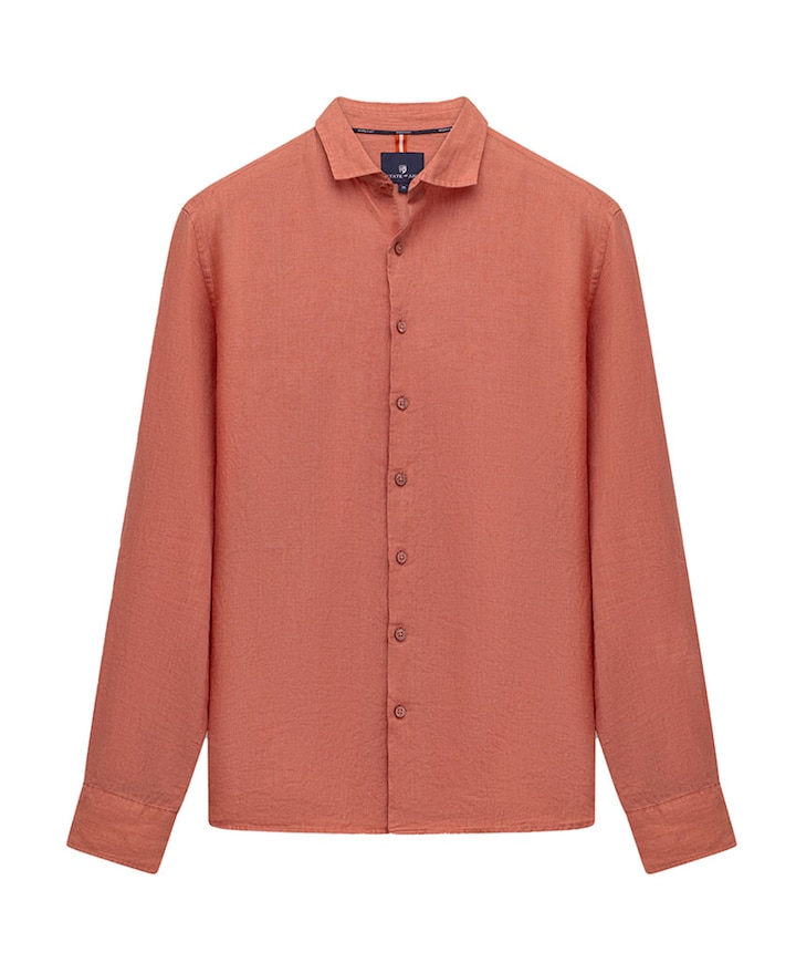 Heren overhemd lange mouw roze