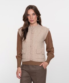 Dames gilet beige