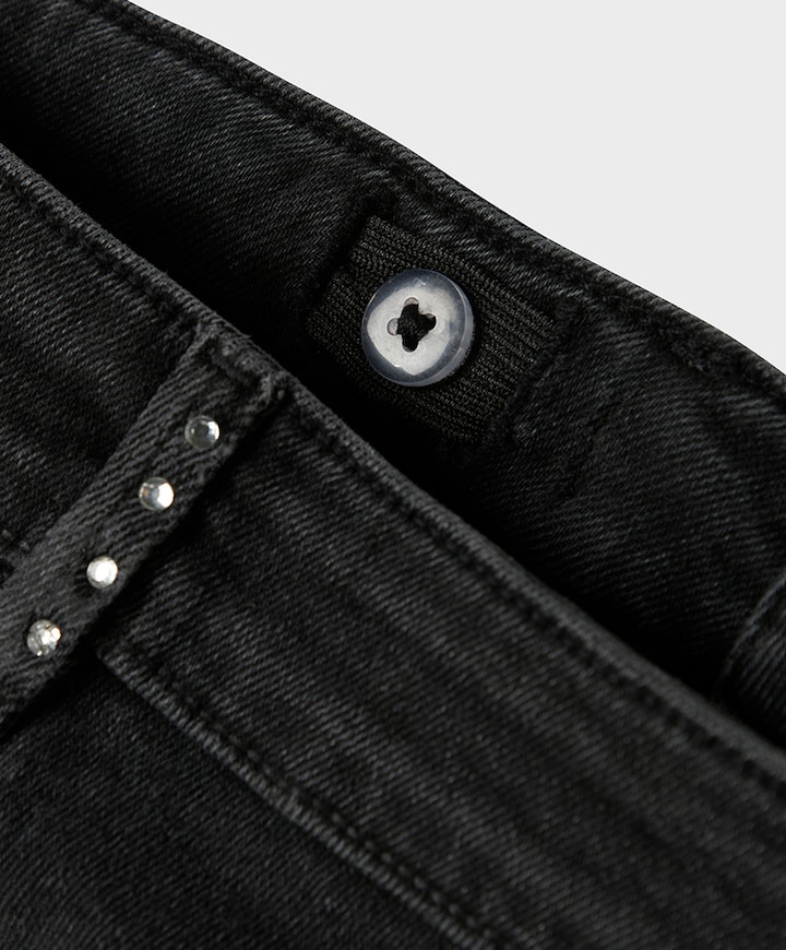 NKFROSE WIDE RHINESTONE 8810- jeans zwart
