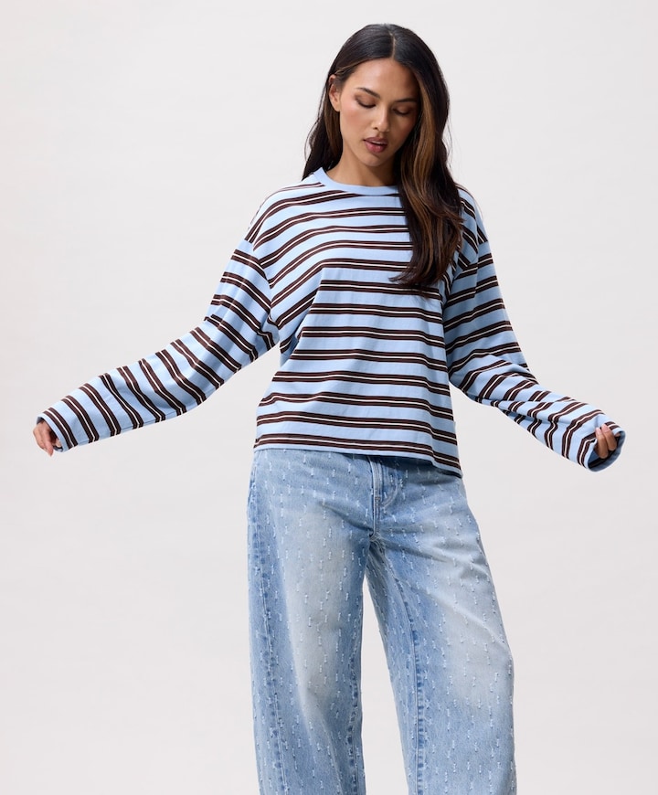 Dames longsleeve blauw