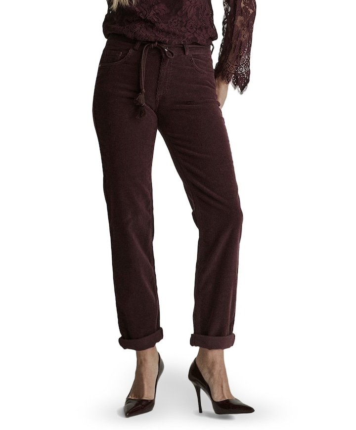 Bobby - Vintage Corduroy - 001 - Bl dames broek bordeaux