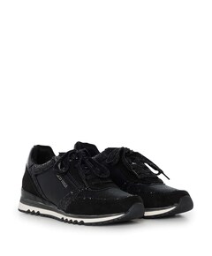 Lace-up dames sneakers zwart
