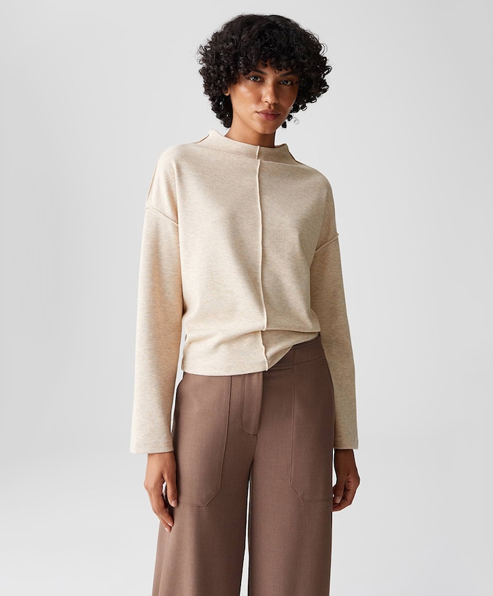 Dames longsleeve beige