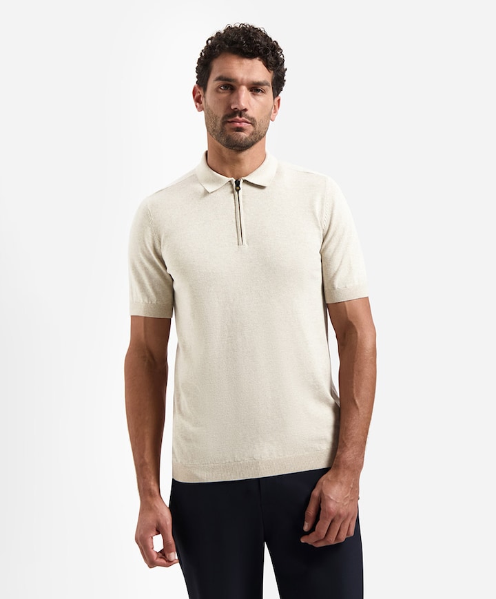 Heren polo beige