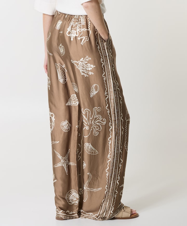 Valerie Print dames broek bruin