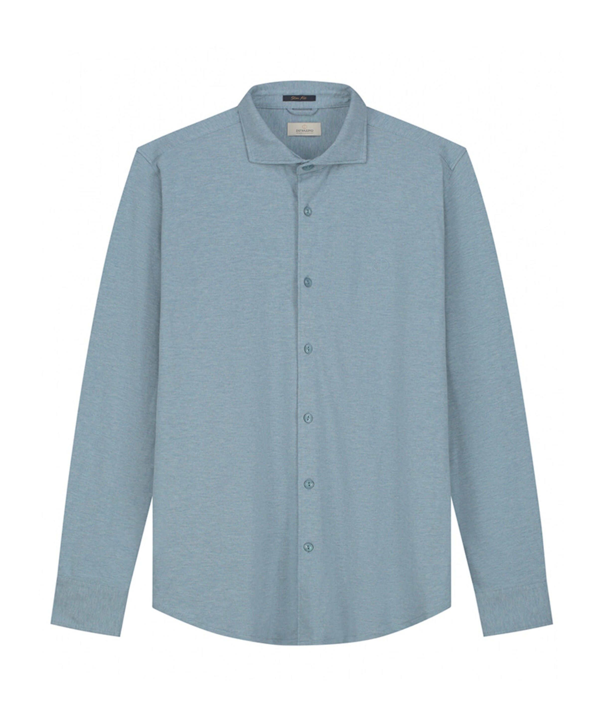 Heren overhemd lange mouw blauw