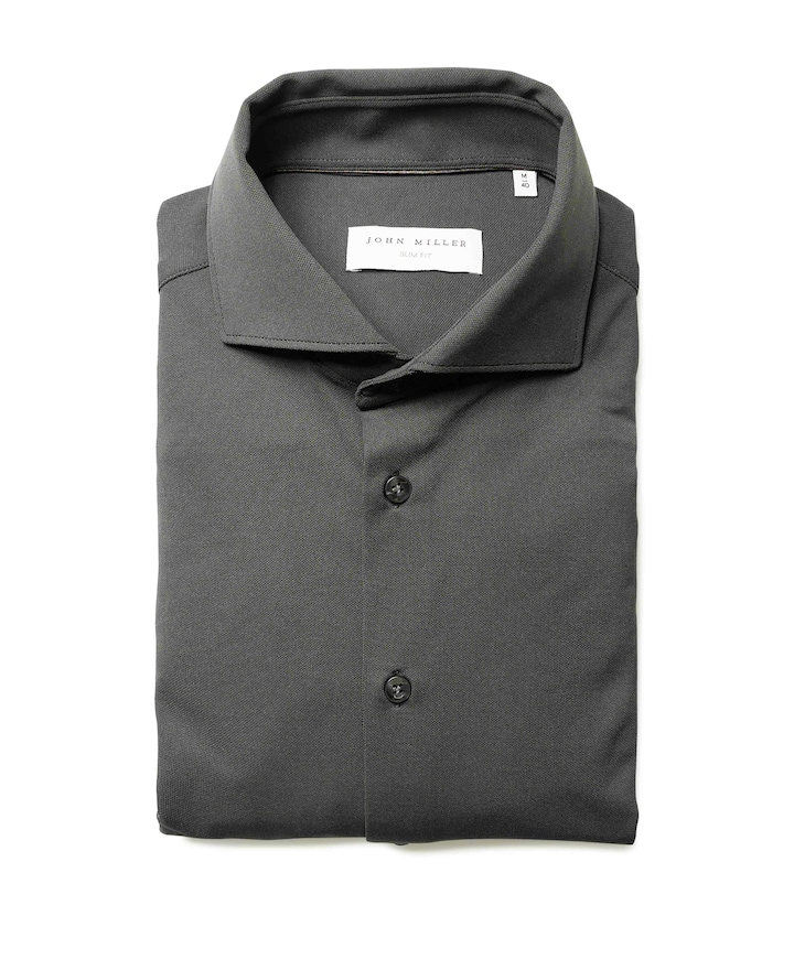 Heren overhemd lange mouw groen