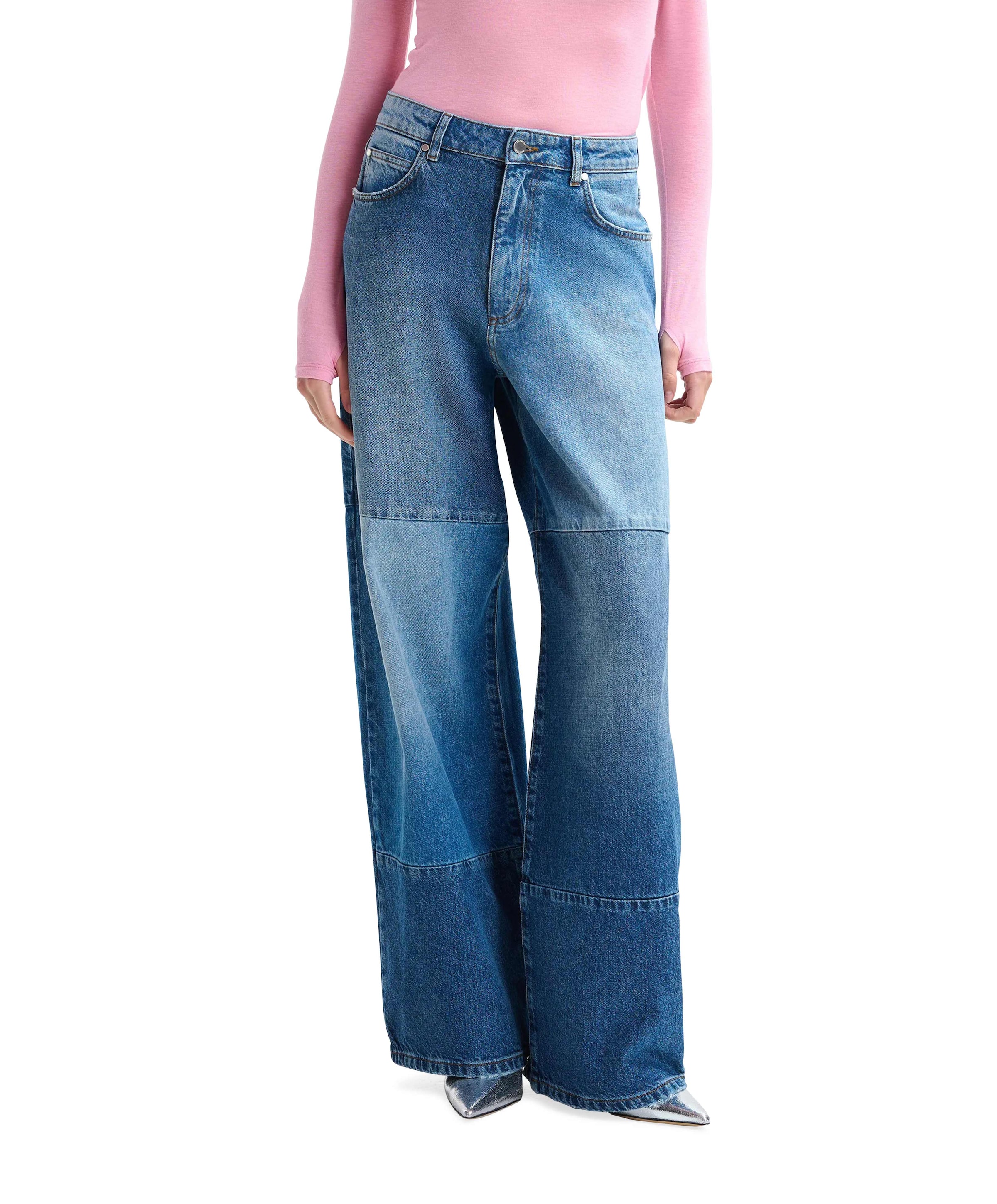 Jee patchwork dames jeans blauw