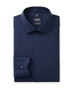 Heren overhemd lange mouw blauw