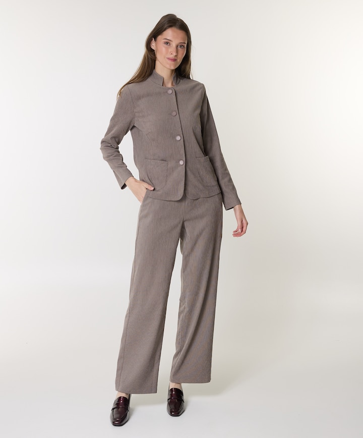 Wide leg dames broek beige