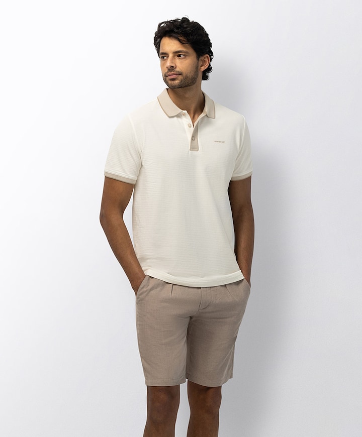 Heren polo beige