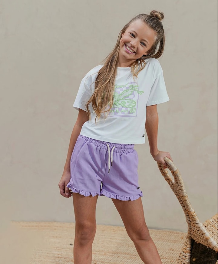 Fiona meisjes korte broek paars