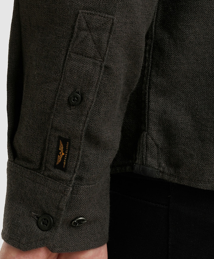 Heren overhemd lange mouw grijs