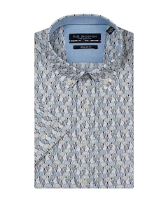 Heren overhemd korte mouw ecru