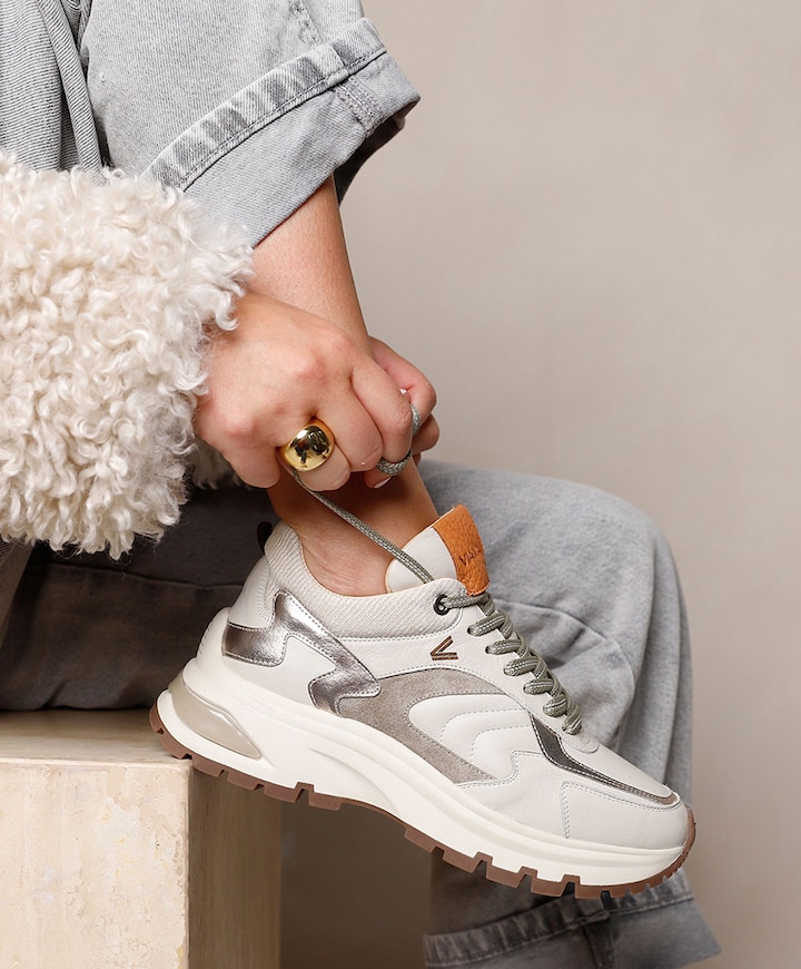 Liz Leighton dames sneakers beige