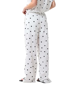 Dotted pull on trousers dames broek ecru