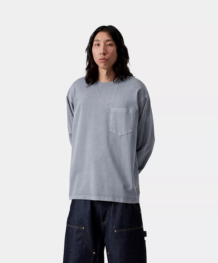 Heren longsleeve blauw