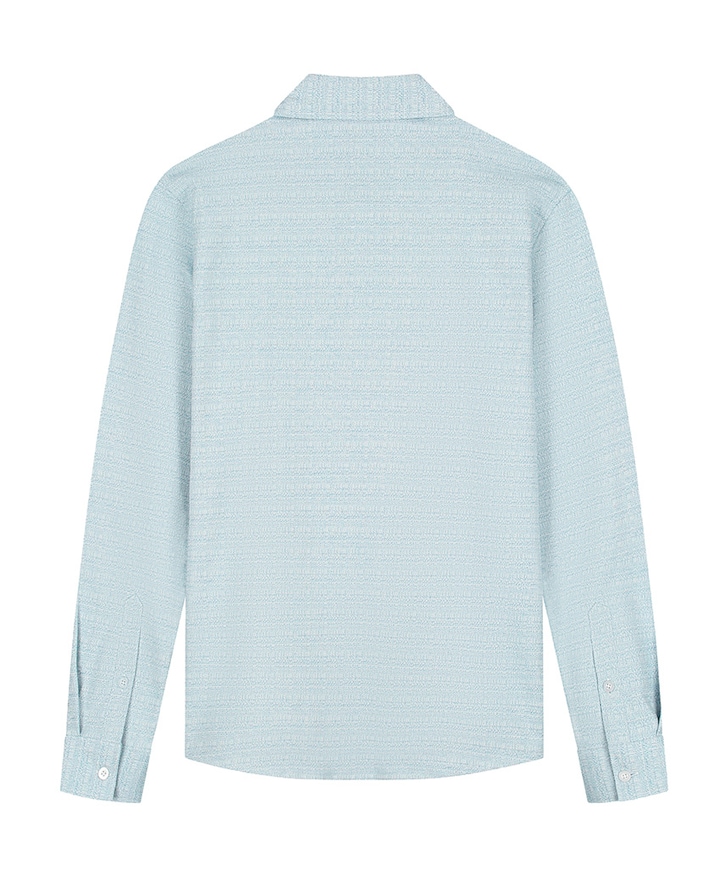 Heren overhemd lange mouw blauw