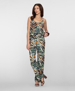 Jersey AOP dames broek bruin
