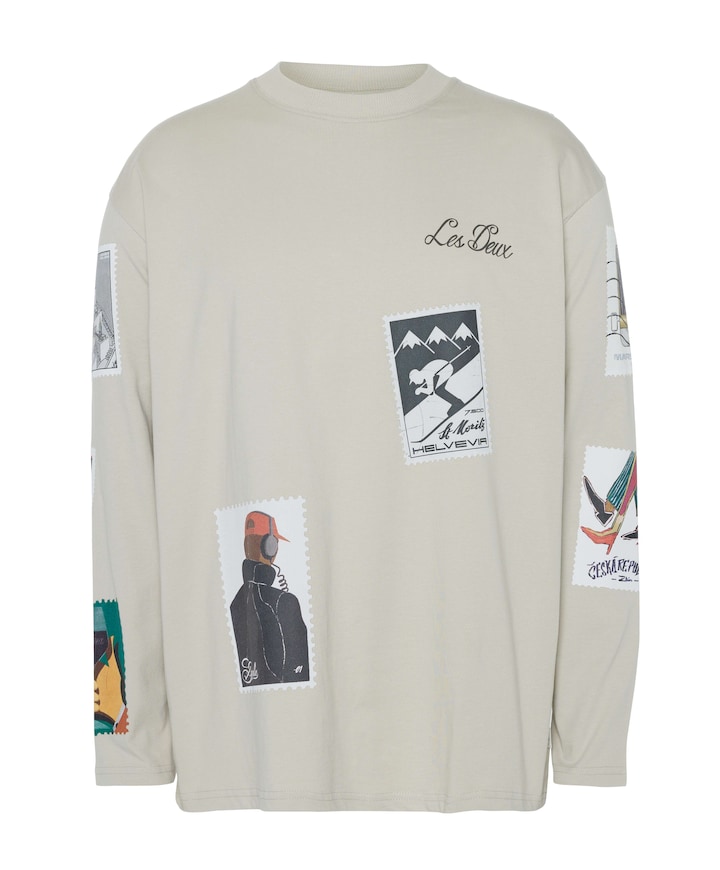 Heren longsleeve beige