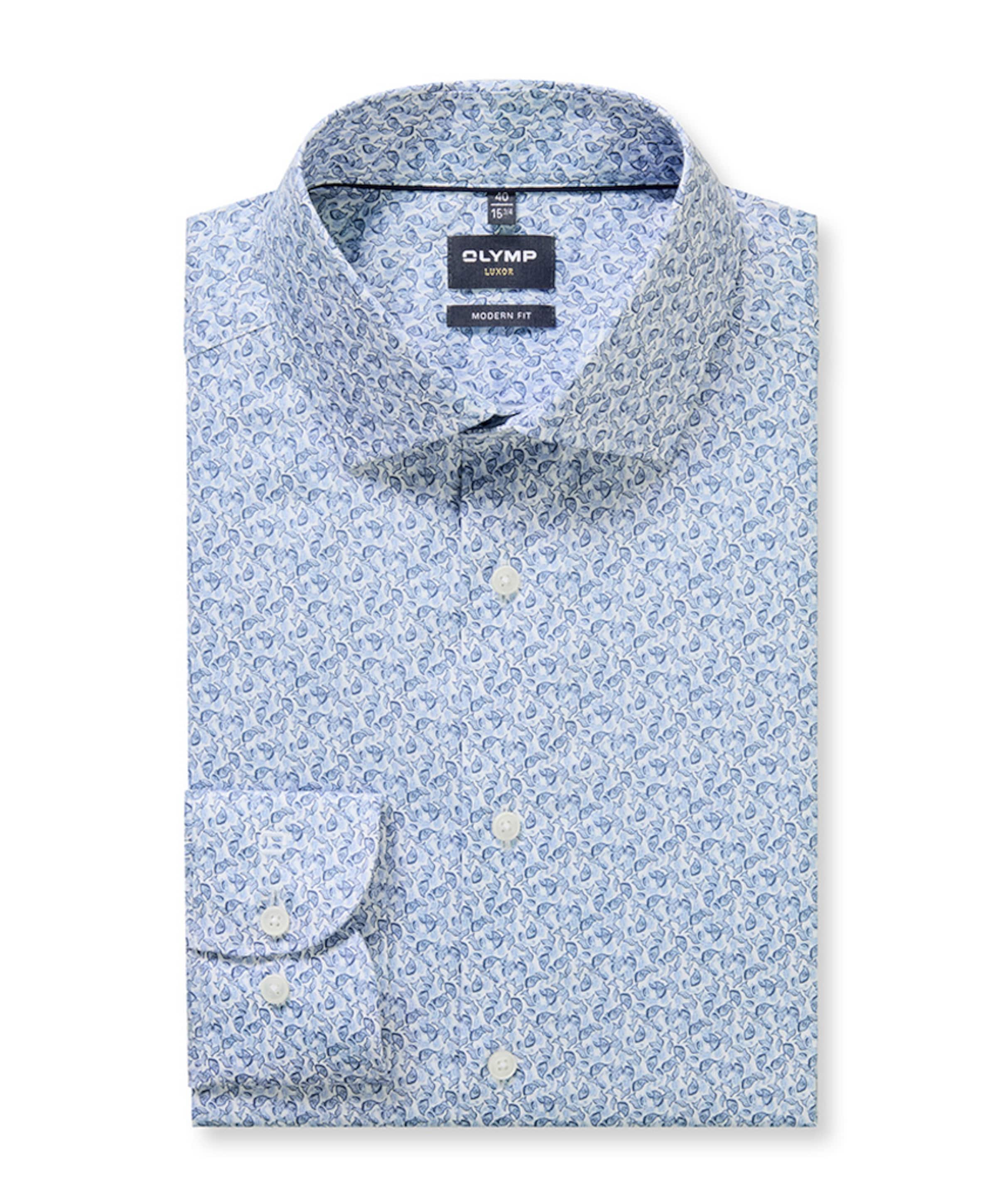 Heren overhemd lange mouw blauw