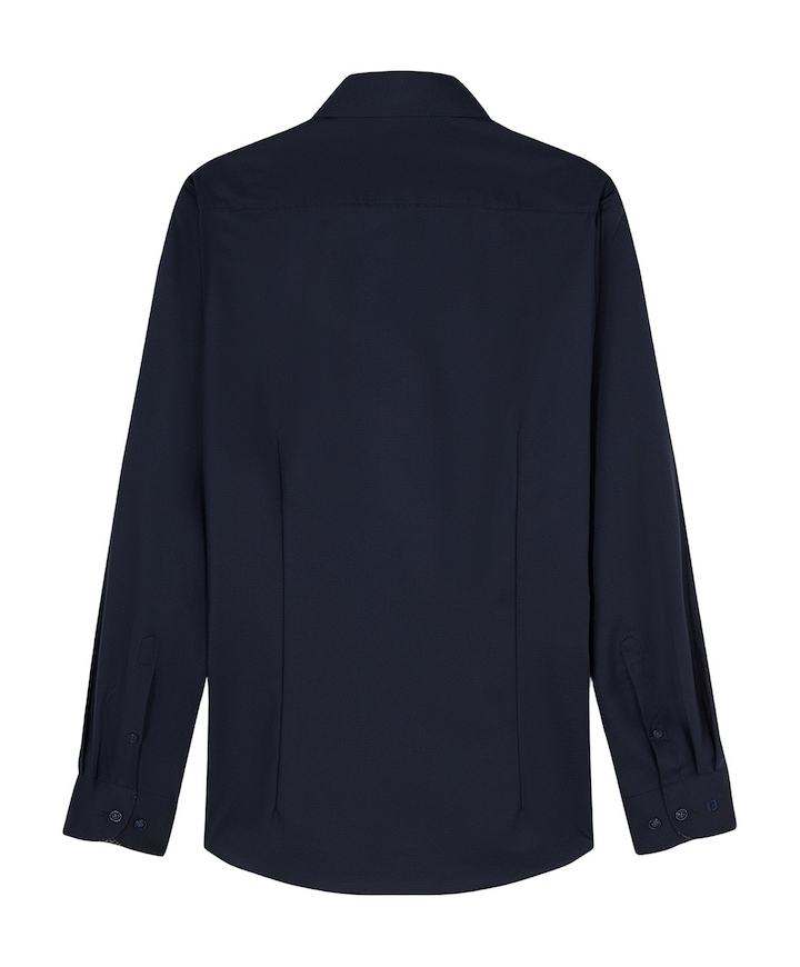 Heren overhemd extra lange mouw blauw