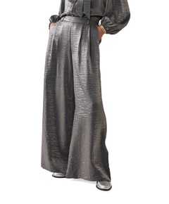 Metallic shine broek grijs