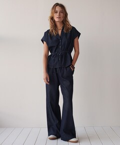 Wide leg Lw cotton tencel dames jeans blauw