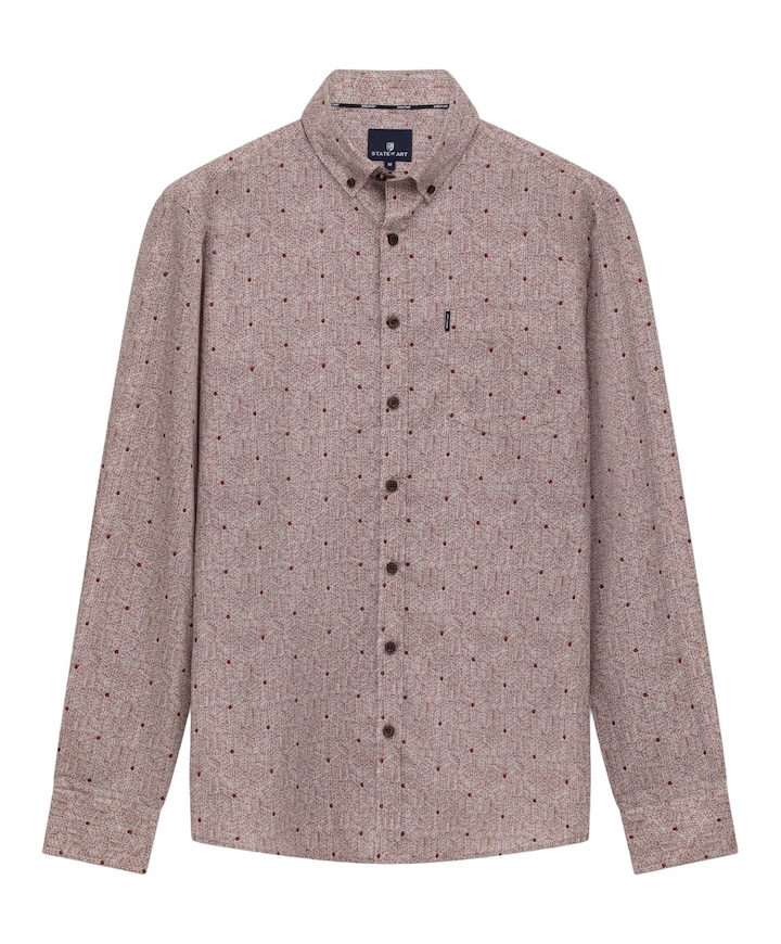 Heren overhemd lange mouw roze