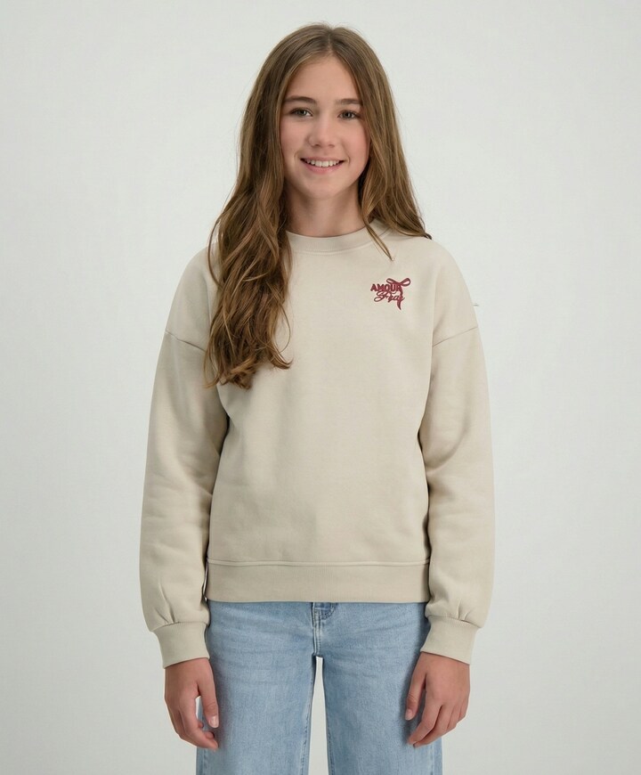 Meisjes sweater beige